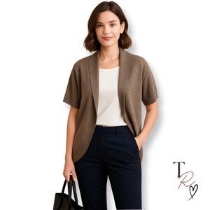 Banana Republic Shawl Collar Open Front Cardigan Brown Cashmere Blend Size Small